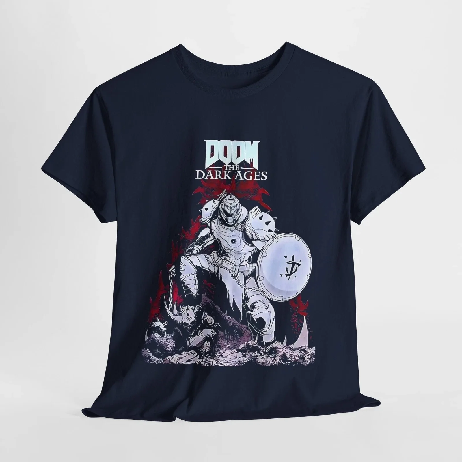 Unisex Heavy Cotton Tee, Video Game Tshirt, Mens Shirt, Doom Guy, Crew Neck