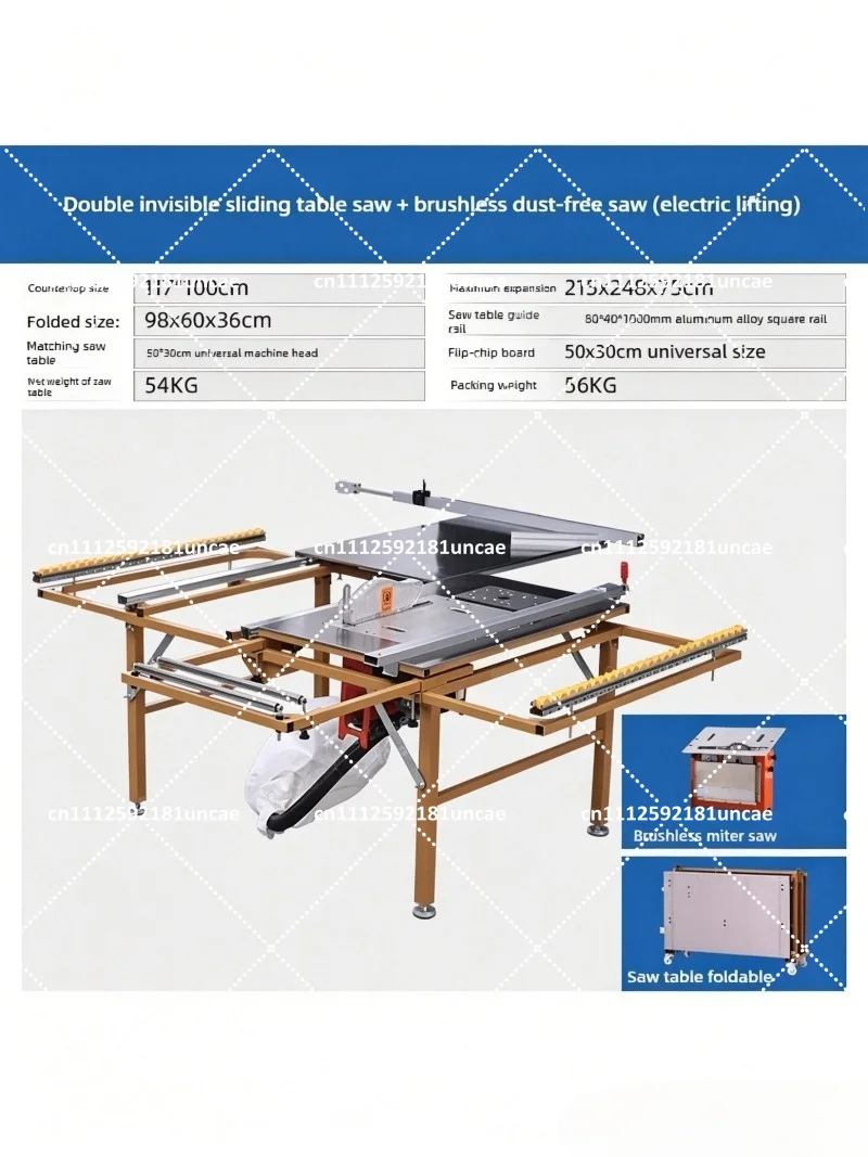 Woodworking Cutting Precision Workbench Portable Panel Saw Machine with Router Sliding Table for DIY Projects