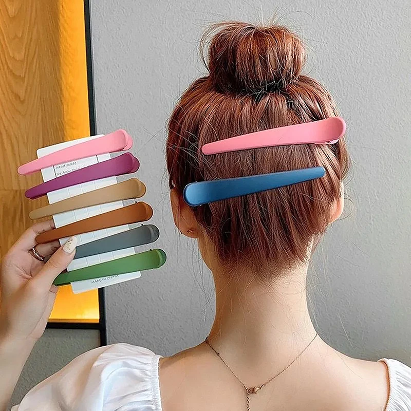 2PCS 11.8cm Women Candy Color Duckbill Clip Hairpins Professional Hairdressing Hairpins DIY Hair Care Hair Clamps Styling Tools