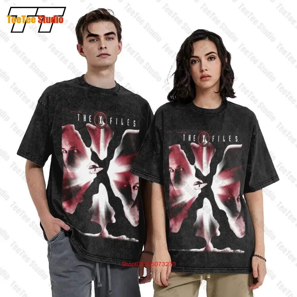 The X Files Red Tv Logo Ufo Flying Saucer Fbi Vintage Oversized T-Shirt AE0I