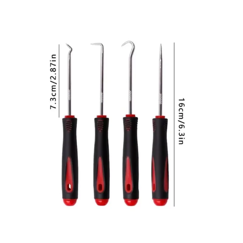 4Pcs Car Oil Seal Screwdriver Set, O-Ring Gasket Puller Remover Pick Hooks, Professional Auto Repair Maintenance Tools Kit