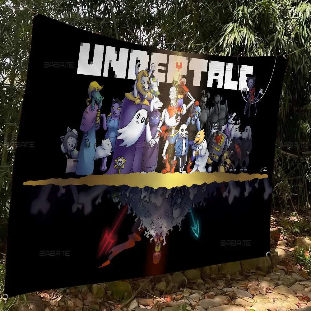 U-Undertale G-Game Cartoon Flag Wall Hanging Banner Decoration Household Home Decor