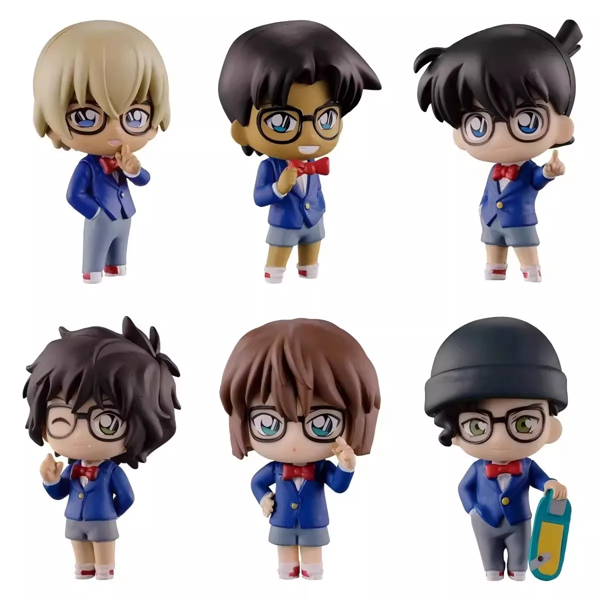 

Оригинальные фигурки Bandai Gashapon: Детектив Конан, 6 шт., аниме-персонажи Конан Эдогава, игрушки для детей, коллекционные модели, украшения, подарок