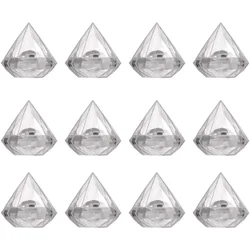12 PCS Clear Diamond Shape Candy Box Acrylic Wedding Engagement Birthday Party Graduation Bachelor Party Theme Favors