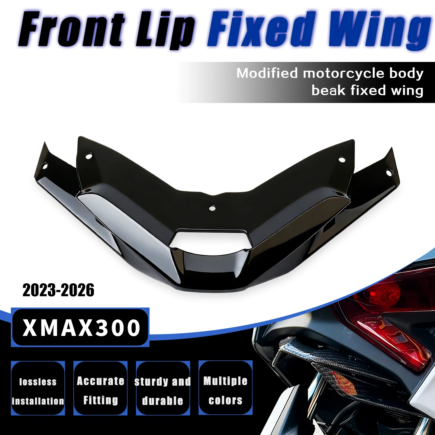 

For 2025 XMAX300 XMAX 300 2023-2026 Motorcycle Front Lip Fixed Wing Aerodynamic Winglet Lower Cover Protection Guard Wing Kit