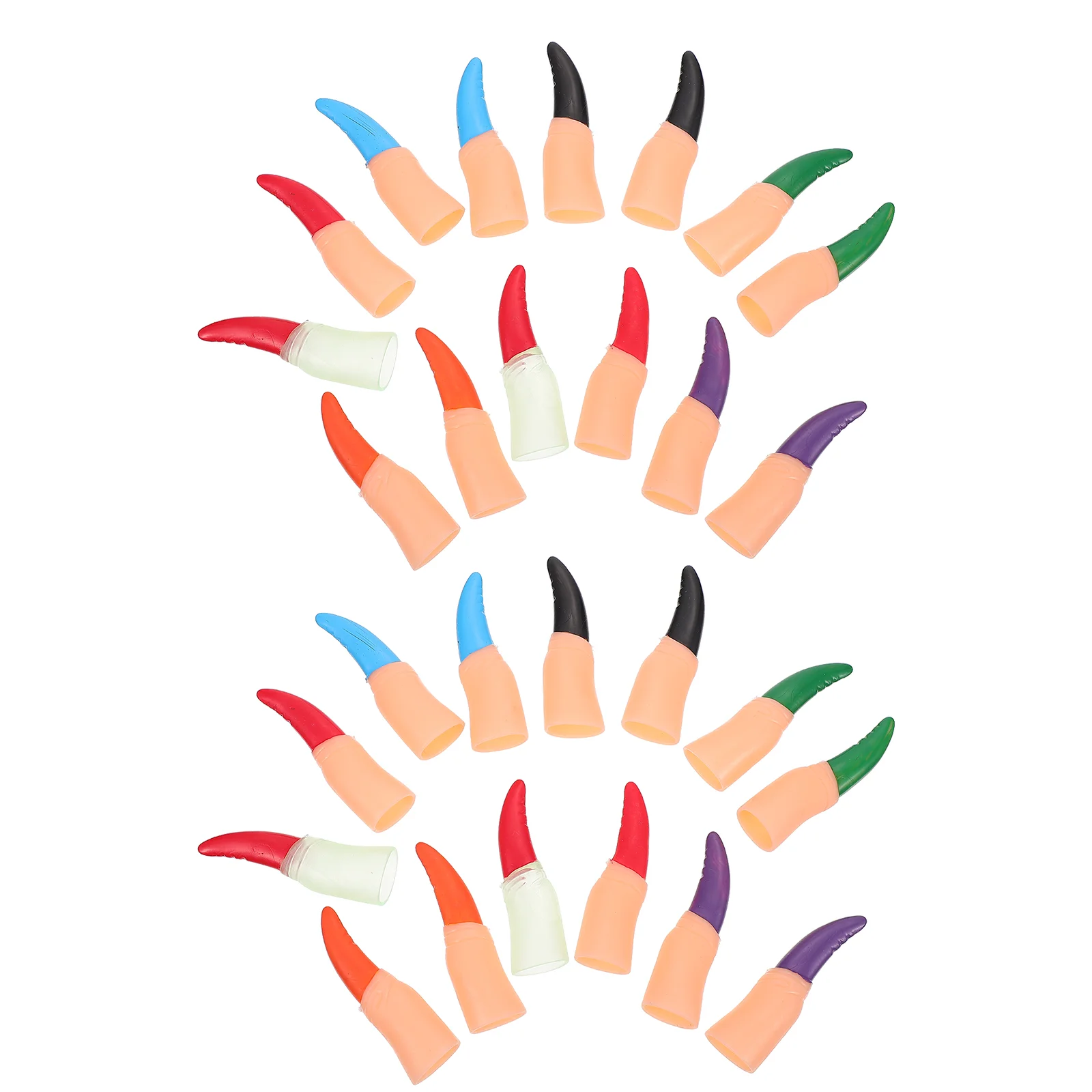 28 Pcs Witch False Nails Plastic Fake Unique Practical Party Props Halloween Finger Covers