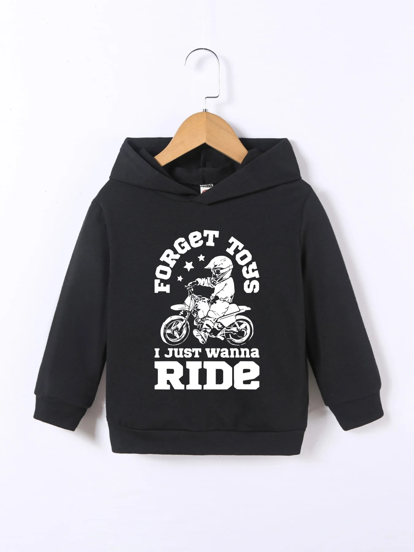 

New Children' hoodie with off-road motorcycle pattern, hooded long sleeved spring and autumn winter children's top