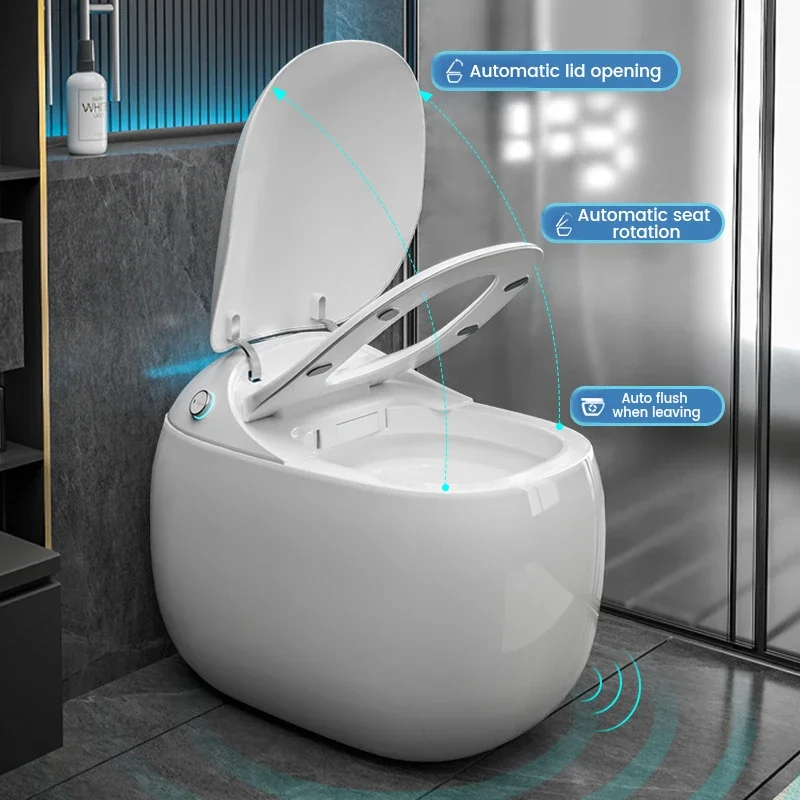 The Most Popular All-in-one Porcelain Floor Automatic Flushing Egg Smart Toilet with Remote Control