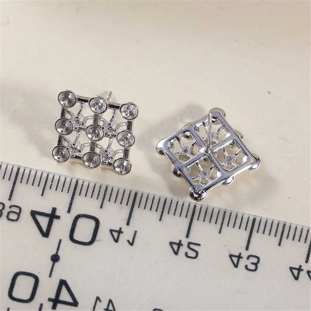 S925 Sterling Silver Pearl Earring Settings DIY Jewelry Making Supplies Blank Earring Posts for Handcrafted Accessories No Pearl