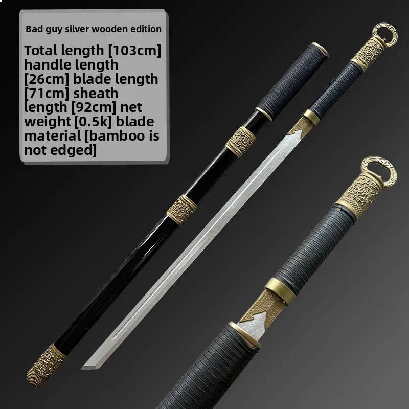 107 cm/42.13in Badguy Houten Praktijk Zwaard Katana Met Schede Model Props Anime Randapparatuur Collectible Cosplay Outdoor Speelgoed gift