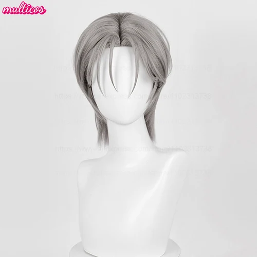 Imagen 2 del producto Hasta la peluca de Cosplay Alien Stage Cosplay plata gris pelo resistente al calor espectáculo de escenario Conmic-Con Navidad Holloween Anime pelucas