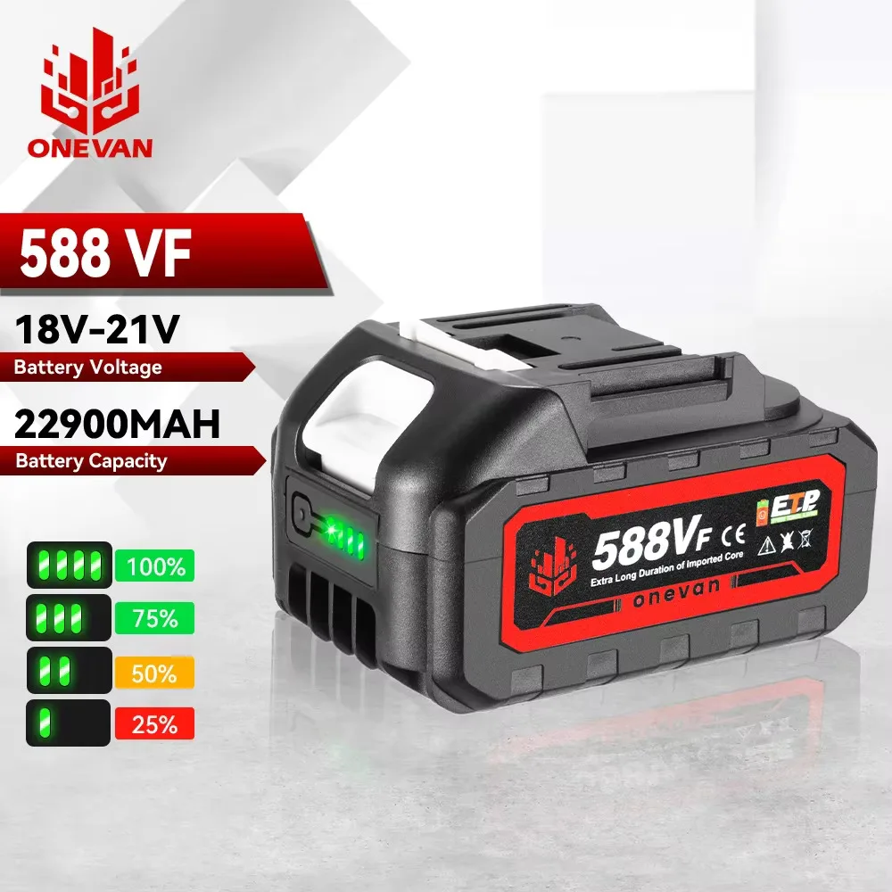 ONEVNA Rechargeable 588VF Lithium Ion Battery 22900mah Li-lon Battery For Makita Electric Wrench Power Tools 18V Battery