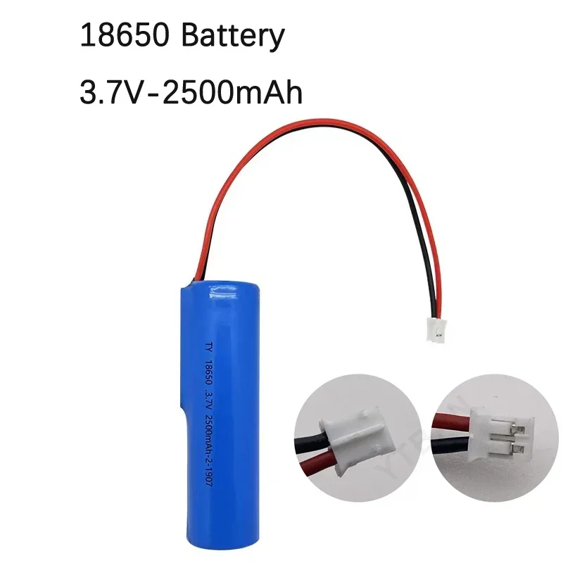 3.7V 18650 2500mah Rechargeable Lithium Battery Pack Fishing LED Light Bluetooth Speaker 4.2V Emergency DIY Batteries PH2.0-2P
