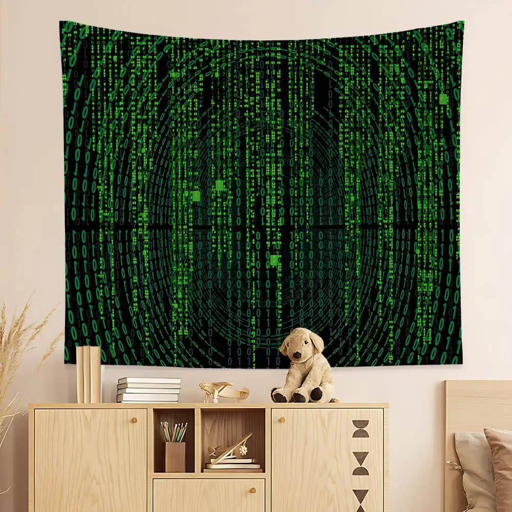 Binary Code The Matrix Program Chart Colorful Tapestry Wall Hanging Cheap Hippie Wall Hanging Bohemian Wall Tapestries Mandala