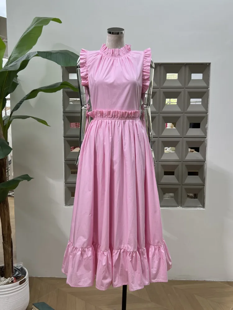 DFDG Vestido largo sin mangas con escote en forma de corazón y espalda descubierta para mujer con lazo en la cintura y ribete de encaje Vestido bohemio de fiesta en la playa para primavera y verano 2025