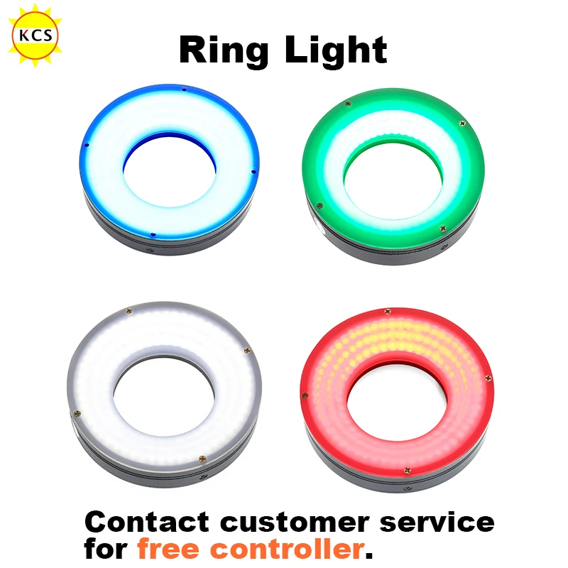 ไฟวงแหวน KCS แหล่งกำเนิดแสง LED สำหรับการมองเห็นด้วยเครื่องจักร ไฟวงแหวน LED สำหรับการทำงาน ขนาดเส้นผ่านศูนย์กลางภายนอก 30-70 มม. สำหรับการตรวจสอบชิ้นส่วนอิเล็กทรอนิกส์