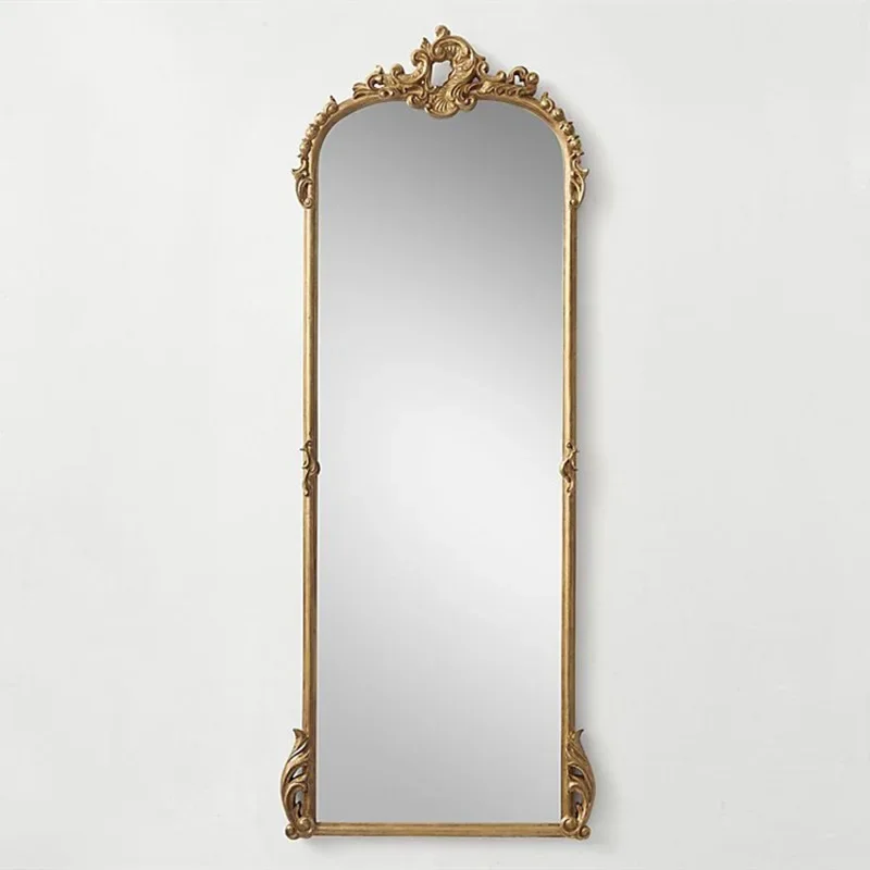 European-style full-length mirror American household French retro mirror carved clothing store fitting mirror wall-mounted large