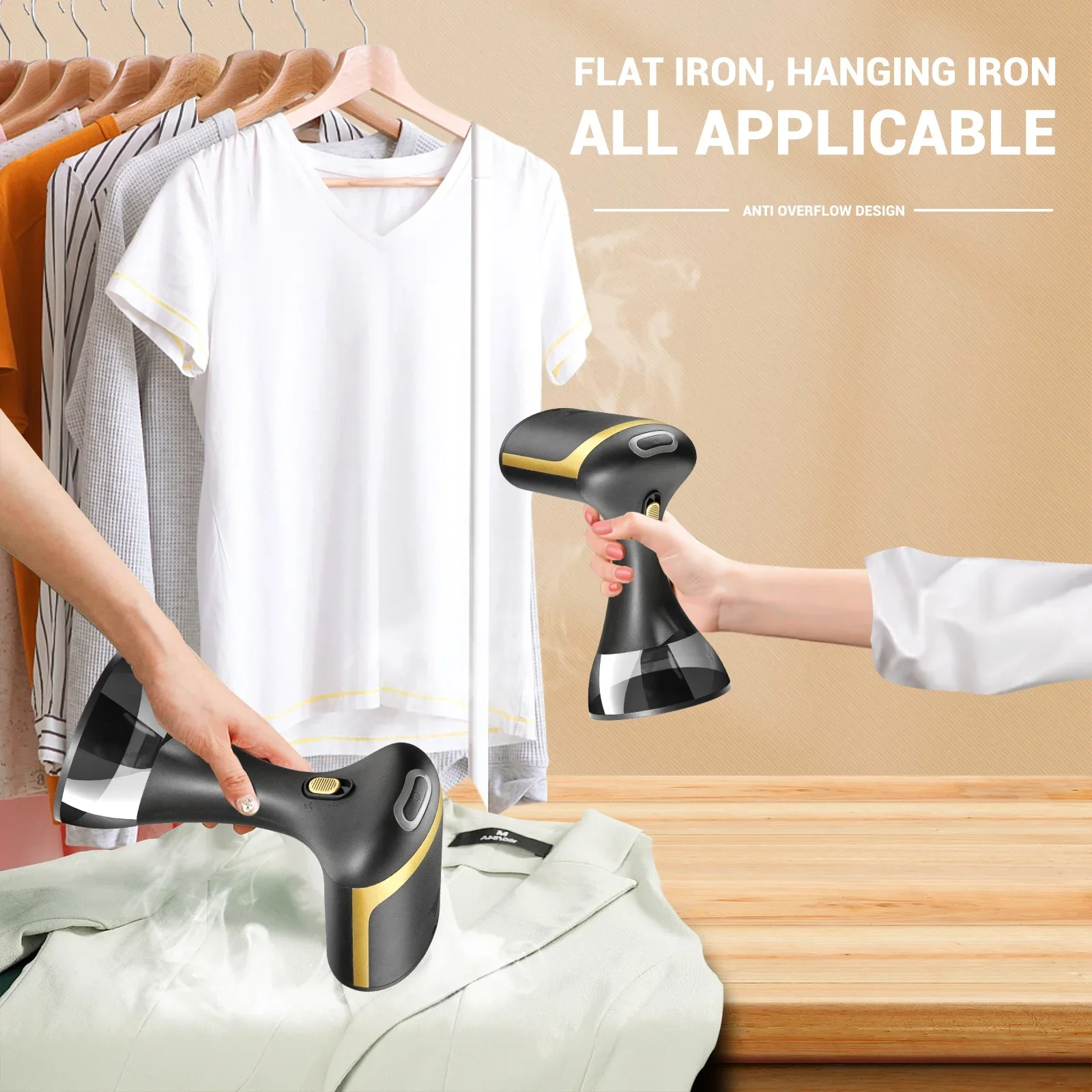 Handheld Steam Hanging Iron Touch monitor Control 15 Seconds high Preheat 300ml Portable Home Small factory steaming cloths had