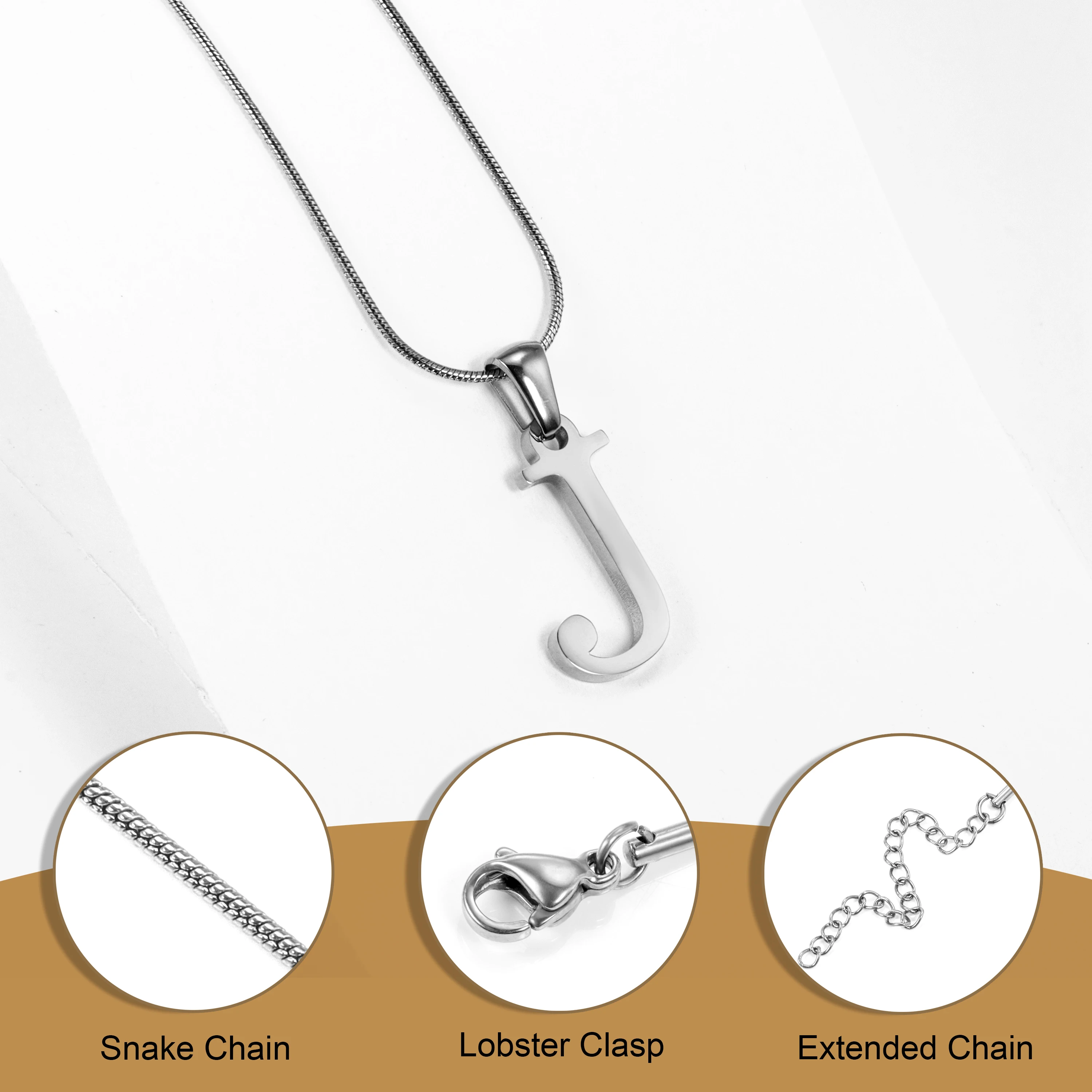 Personalized Stainless Steel Necklace for Men and Women Initial Silver Fashion Jewelry Necklace