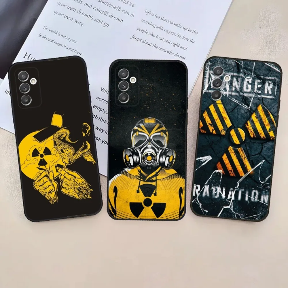 Nuclear Radiation Emblem Phone Case For Samsung S24,23,22,30,21,10,9,Ultra,Plus,Lite,FE,5G Black Soft Case