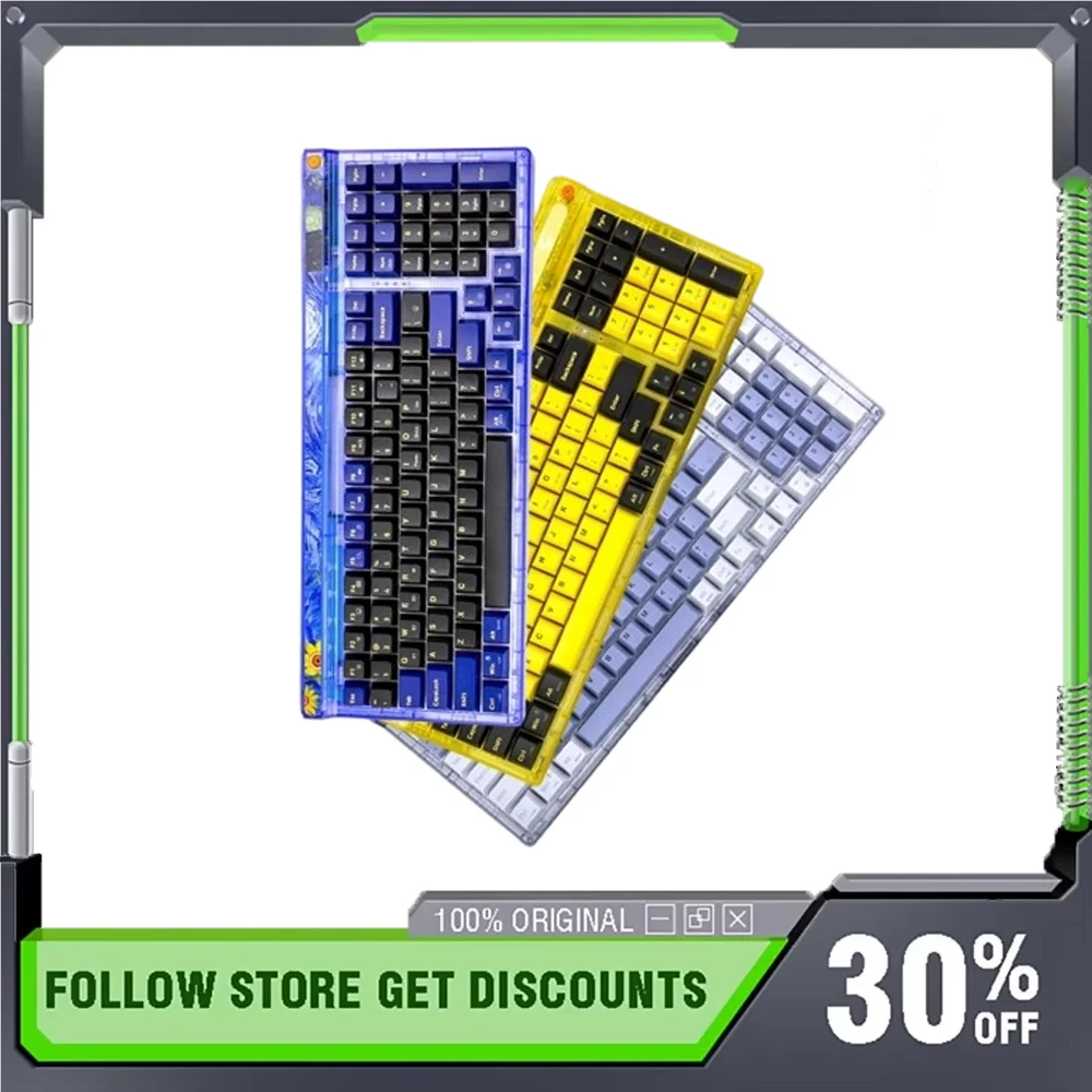 

Newmen GM980 Star Series Mechanical Keyboard 3 Mode Hot Swappable Gasket Structure 98 Arrangement Customized Long Life Keyboard