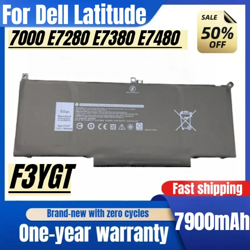 For Dell Latitude 7000 E7280 E7380 E7480 F3YGT Laptop Battery High Capacity Battery High Quality Replacement Batteries