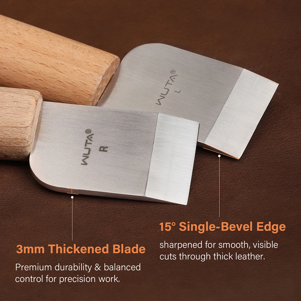 WUTA Professional Leather Craft Cutter DIY Cutting Sharping Thinning Skiving Tool High Speed Steel Blade Right/Left Handed