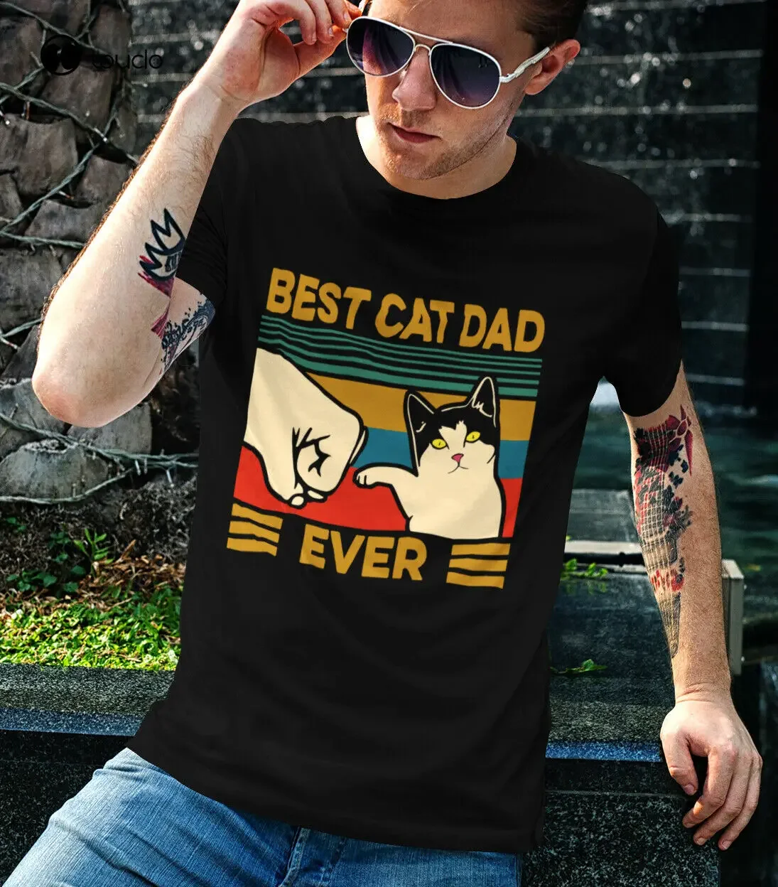 Best Cat Dad Ever T-Shirt Cat Lover Shirt Men'S Women'S Tee Funny Gift Tee