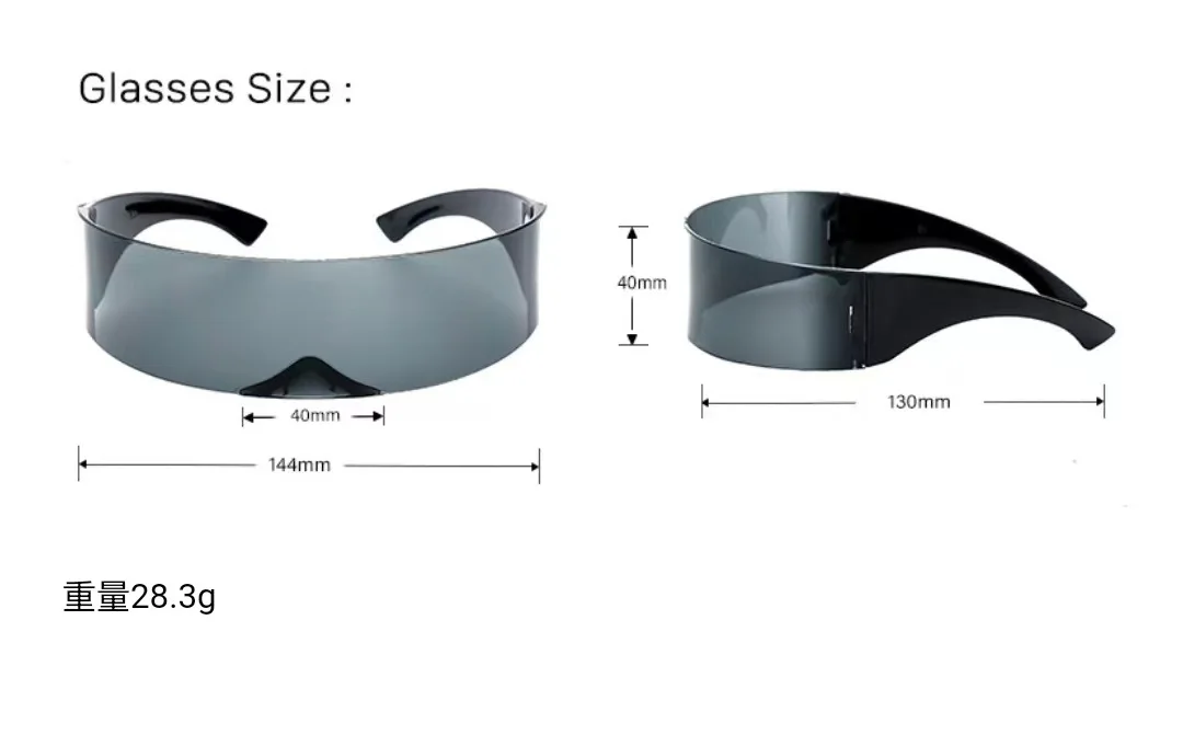 Y2k zukünftige Krieger randlose Sonnenbrille Punk Retro Sonnenbrille Fahrrad brille Mode Männer Frauen Hip Hop Party Brille neu – Detail 2