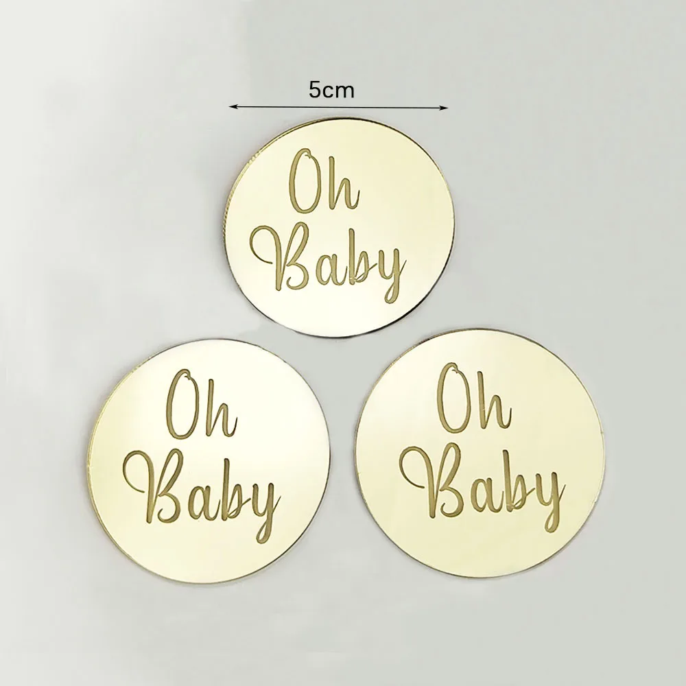 5/10 Stück Oh Baby Cake Topper Es ist ein Junge Mädchen Cupcake Topper Gold Acryl Kuchen Dekoration für Babyparty Geschlecht offenbaren Party – Detail 1