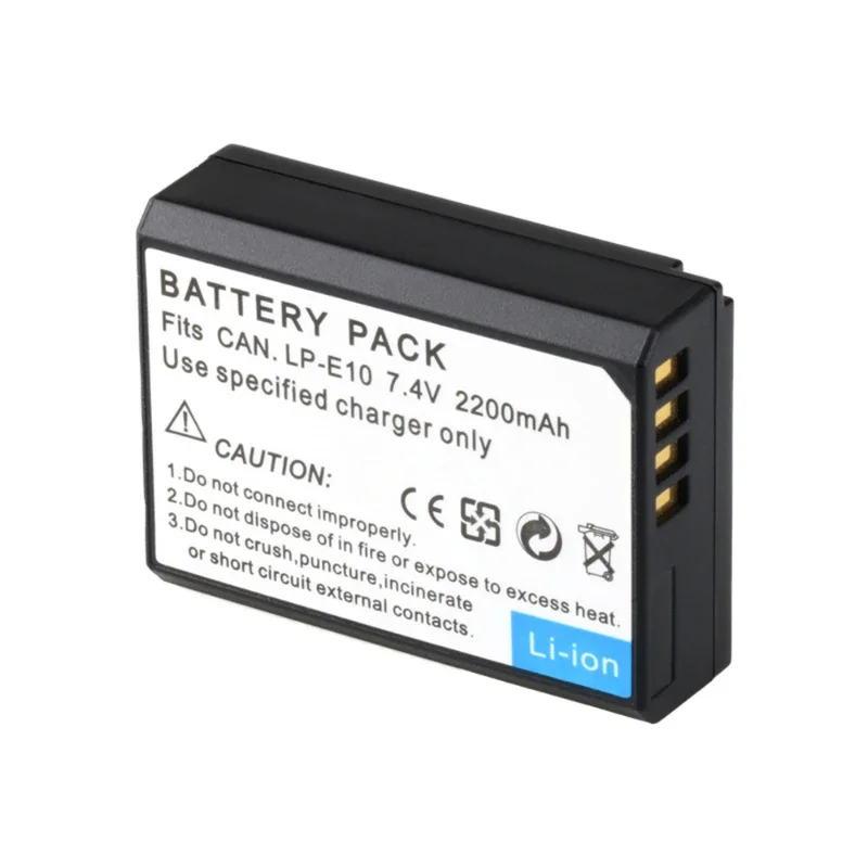 2200mAh LP-E10 Battery for Canon EOS Rebel T3 T6 T7 T100 Kiss X50 X801500D 4000D 1100D Camera Dual Charging Charger USB Cable