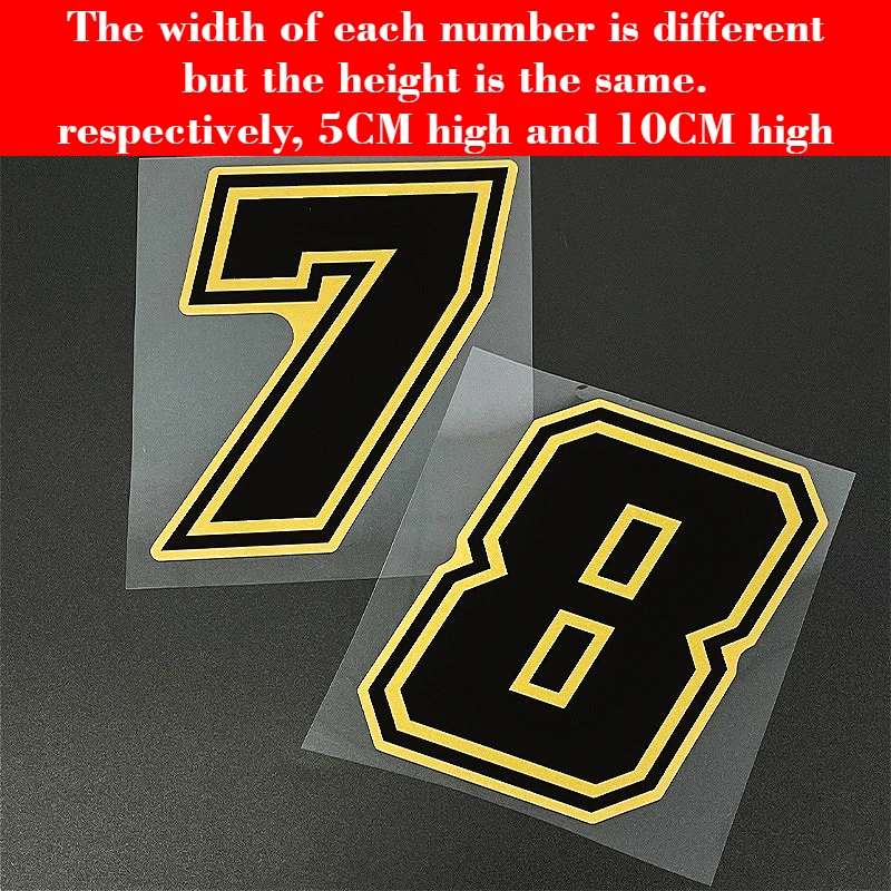 1pc Number 0-9 Gold Waterproof Vinyl Motorcycle Sticker, Universal for Motorcycle Fairing Helmet Windshields Car Windows Decor