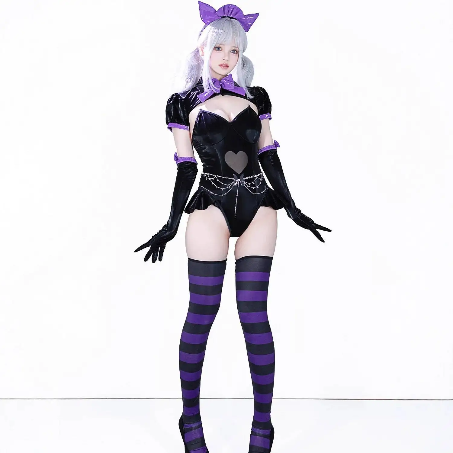 

Gengar Kuromi Style Cosplay Costume Anime Role Play Outfit Love Dark Series Cat Ear Set
