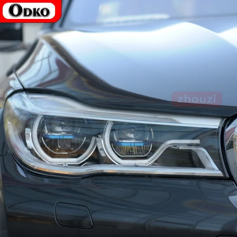 

For BMW G11 G12 F01 F02 7 Series 2009-2020 2 Pcs Car Headlight Tint Black Protective Film Transparent TPU Sticker Accessories