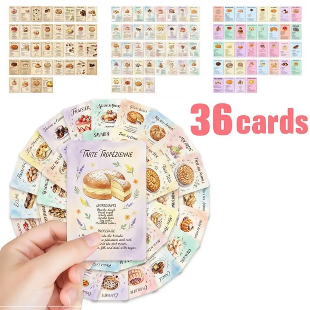 

Vintage Dessert Baking Recipe Cards Retro Step Instructions Sweet Dessert Recipe Postcards Pocket-Sized Portable