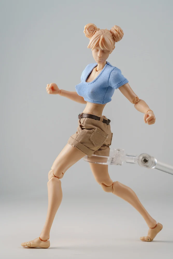 Kleidung Modell 1/12 Maßstab weibliche enge kurze T-Shirt lässige Shorts passen 6 ''Romankey Soldat Action figur Körper puppen