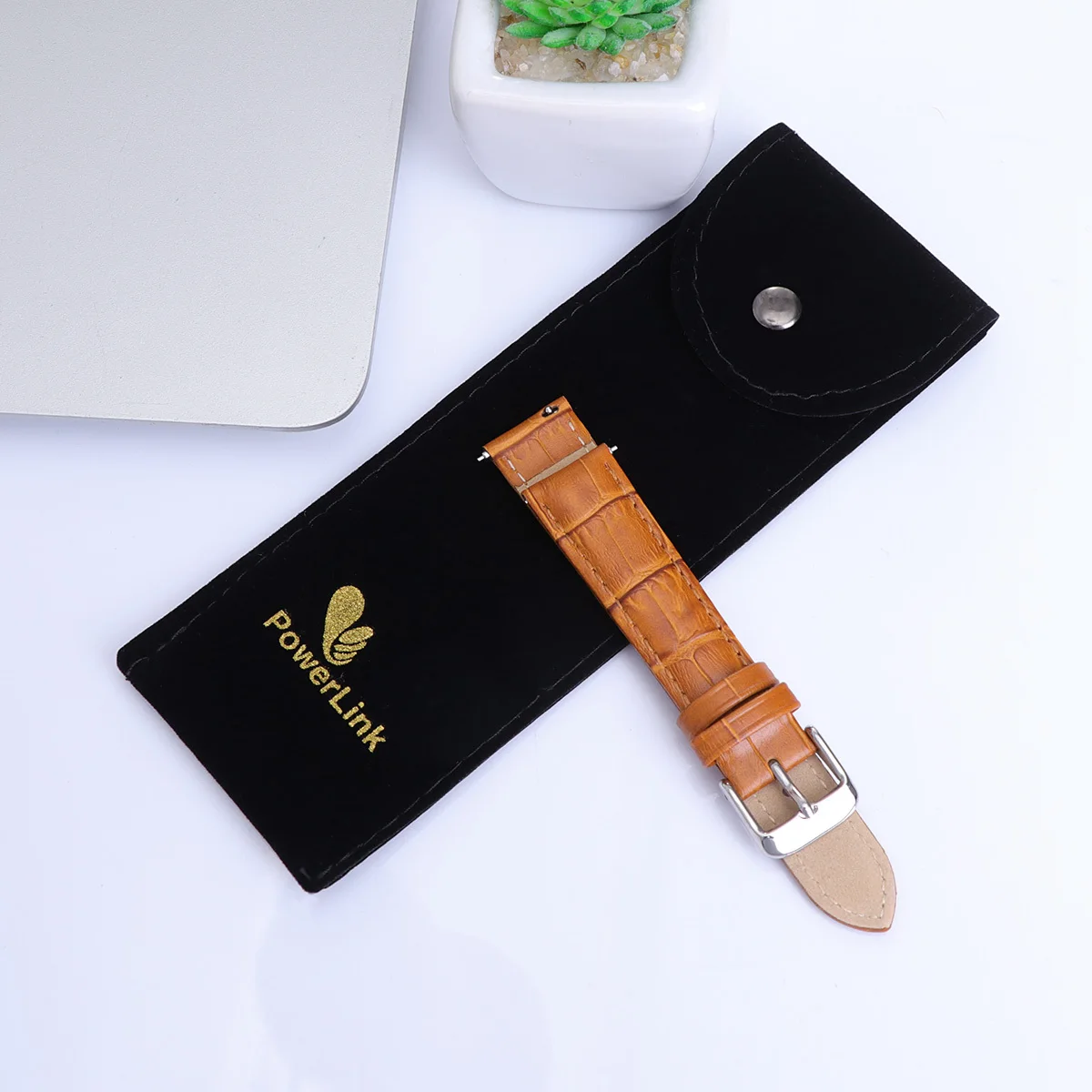 

18Mm Crocodile Pattern For Smartwatch Dark Brown Unisex Replacement Strap Adjustable Wristband Suitable Men Women Daily