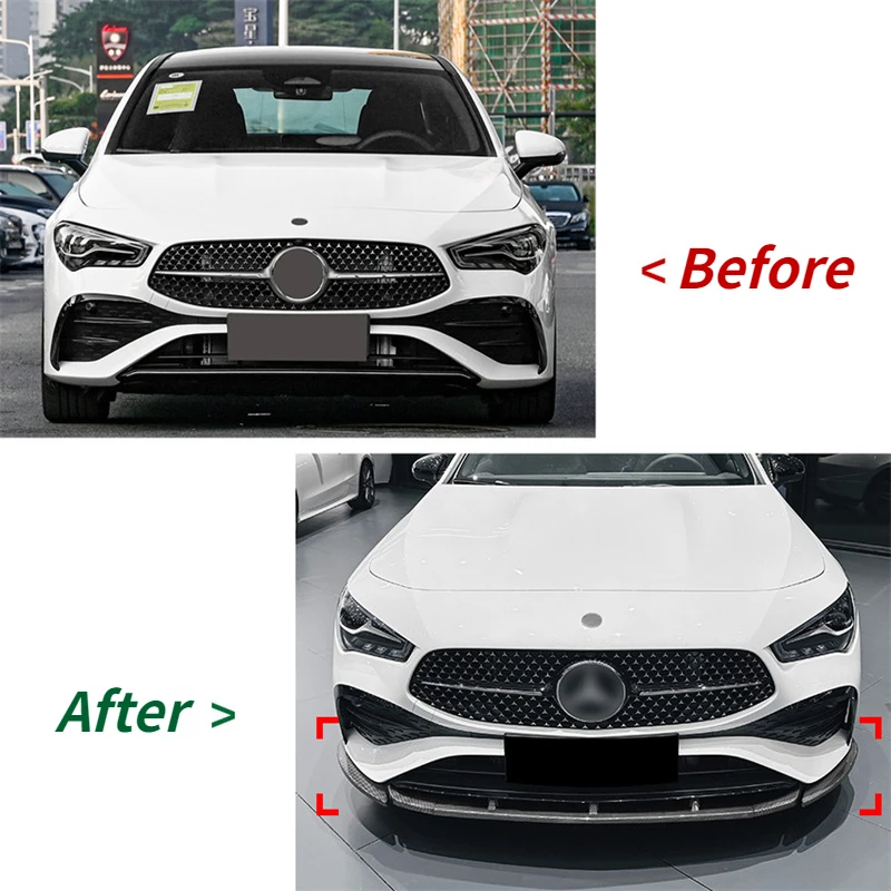 For Mercedes Benz C118 W118 X118 CLA 200 235 CLA35 45 AMG / W177 A180 A200 A35 2023 Front Bumper Splitter Lip Diffuser Body Kits