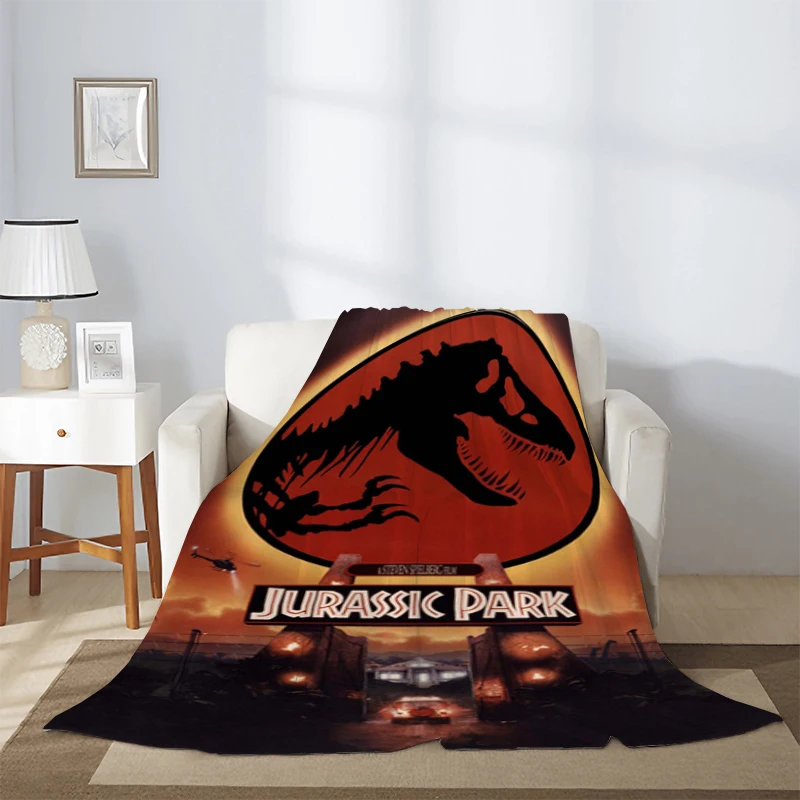 

Movie Jurassic Park Thick Blankets for Winter Cartoon Dinosaur Knee Blanket Microfiber Bedding Sofa Warm Fleece Fluffy Soft Nap