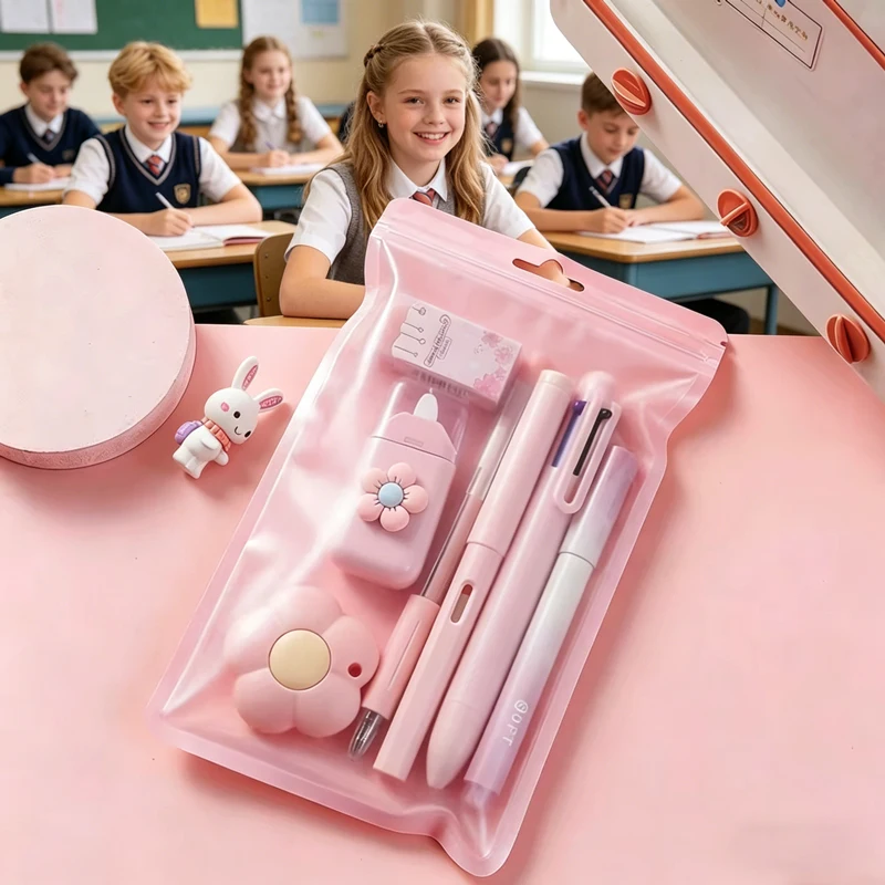 7-in-1 Stationery Set Birthday Present Back to School Gift Pencil Eraser Students Prize School Office Correction Tape Kids hopk