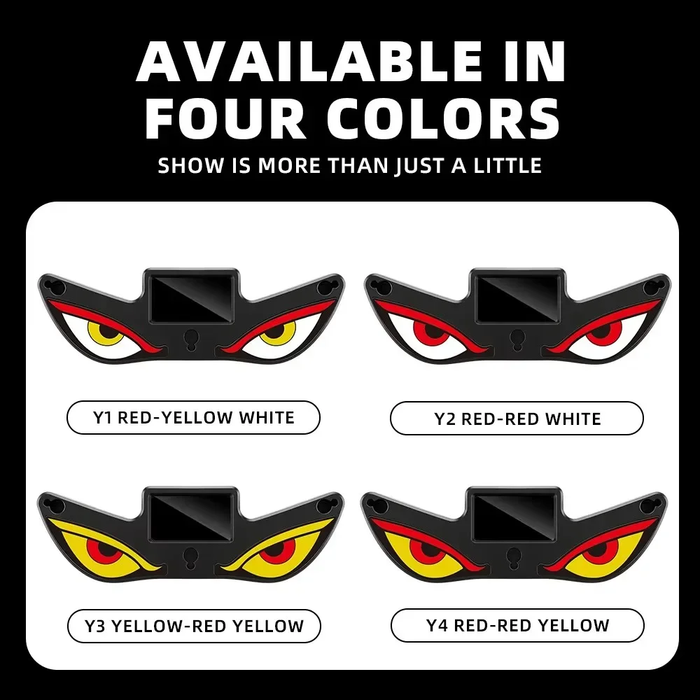 Solar Power Devil Eye Car Lights Demon's Eye Dynamic Expression LED Light Suction Cup Rechargeable Ambience Lamp Decoration
