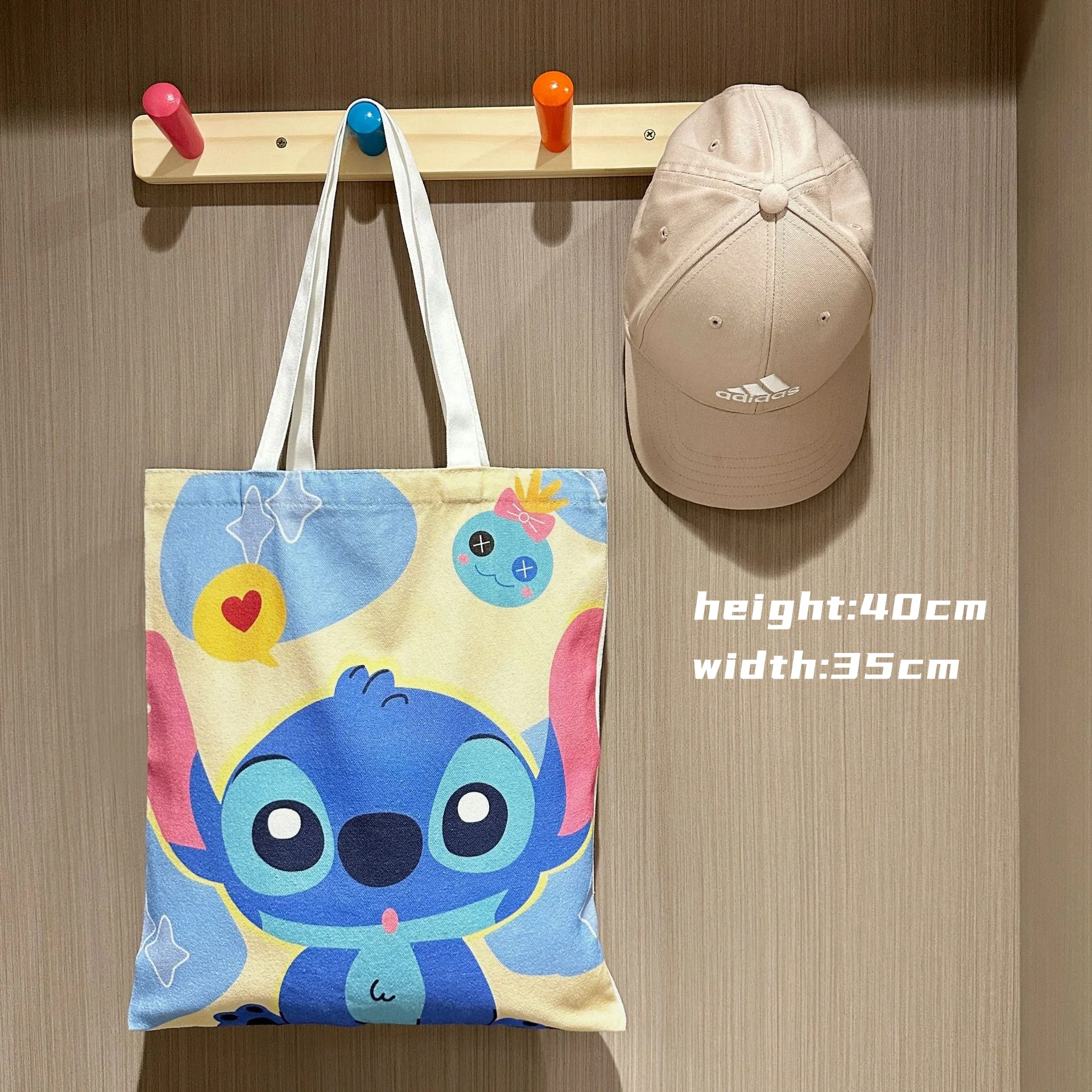 Stitch  2024 New Stitch Canvas Bag Large capacity Shoulder Bag Fashionable and Versatile Commuting Mummy Bag Student Tote Bag