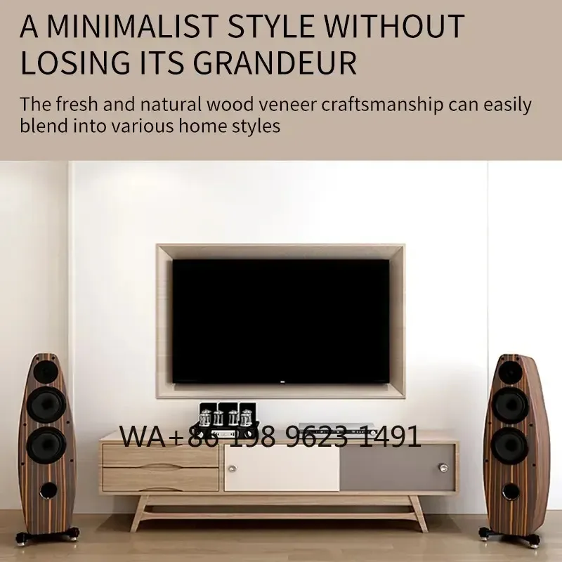 Horn Tweeter Wooden Floor Standing Speaker 150-500W Passive HiFi Tower for Home PA Use