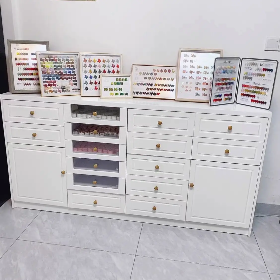 Nail salon cabinet display cabinet nail polish cabinet nail polish glue locker product floor drawer storage