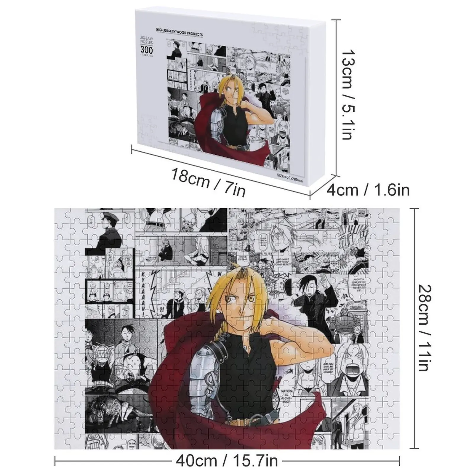 Edward Elric Manga Collage Jigsaw Puzzle Picture Custom Wood Customized Photo Jigsaw Custom Puzzle
