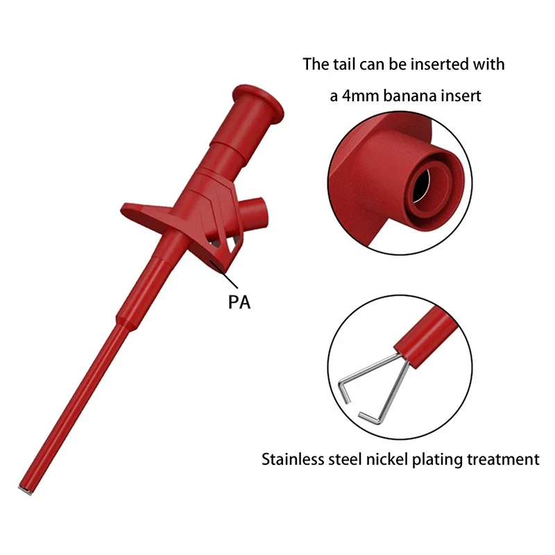 1/2Pcs P5004 Quick Test Hook Clip 1000V High Voltage Flexible Professional Insulated Testing Probes With 4mm Socket