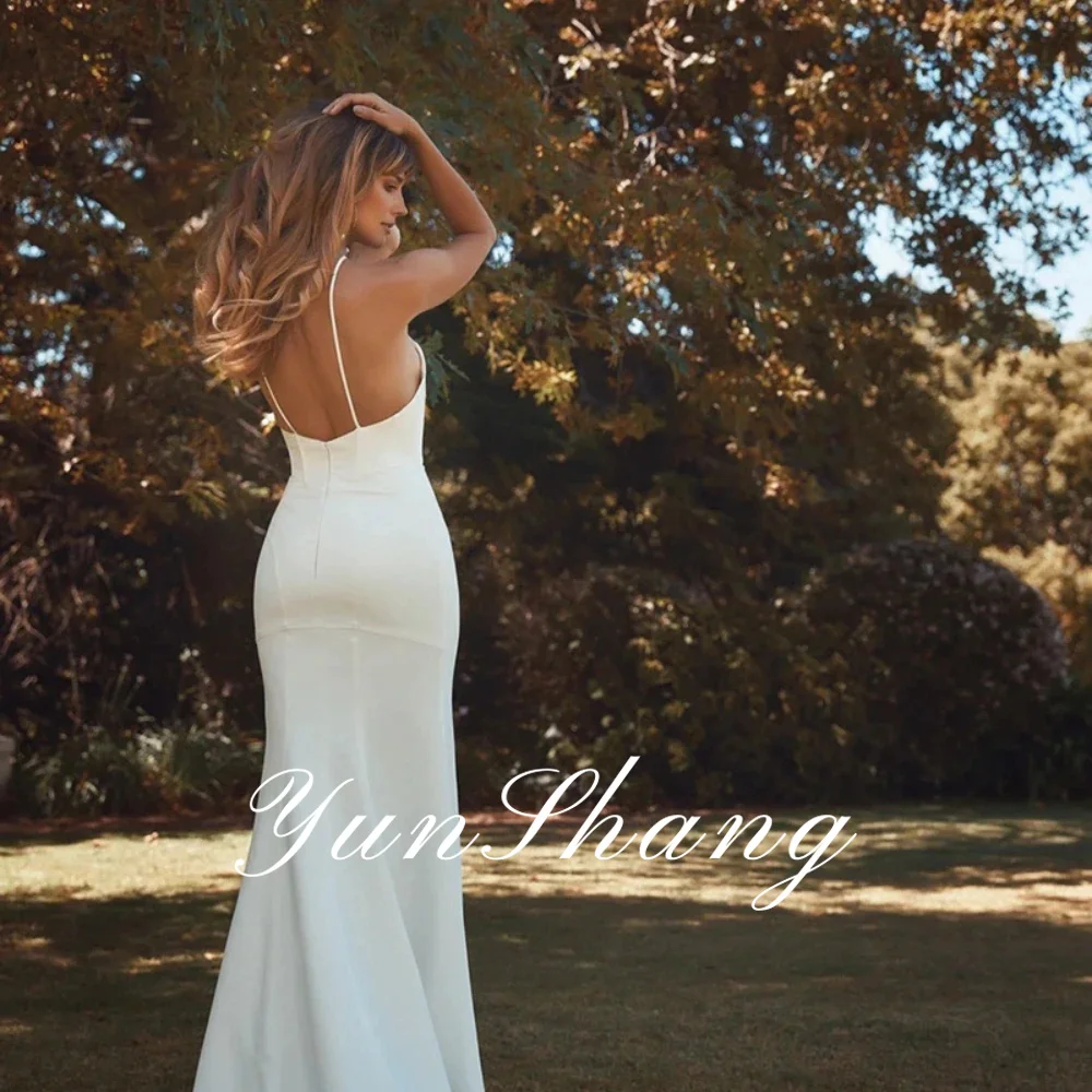 Yunshang Elegante Abito Da Sposa A Sirena Halter Aperto Indietro Senza Spalline Senza Maniche Abito Da Sposa Abiti Da Sposa Personalizzato