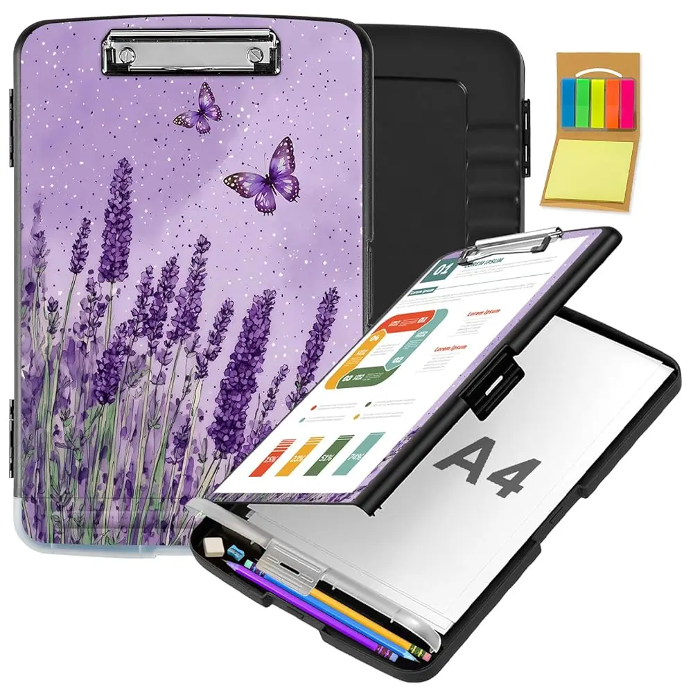 

Clipboard with Storage,Office Supplies Nursing Clipboards Folder with Pen Holder Plastic Storage ClipBoard Foldable for Teach