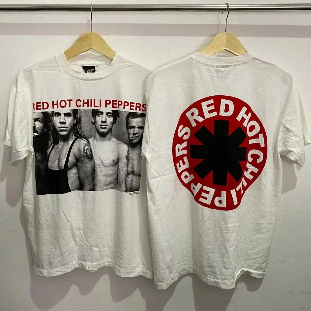 Red Hot Chili Perppers Printed T-shirt Men Women Streetwear Oversize Heavy Band Graphic Cotton Short Sleeve Female Male Clothing