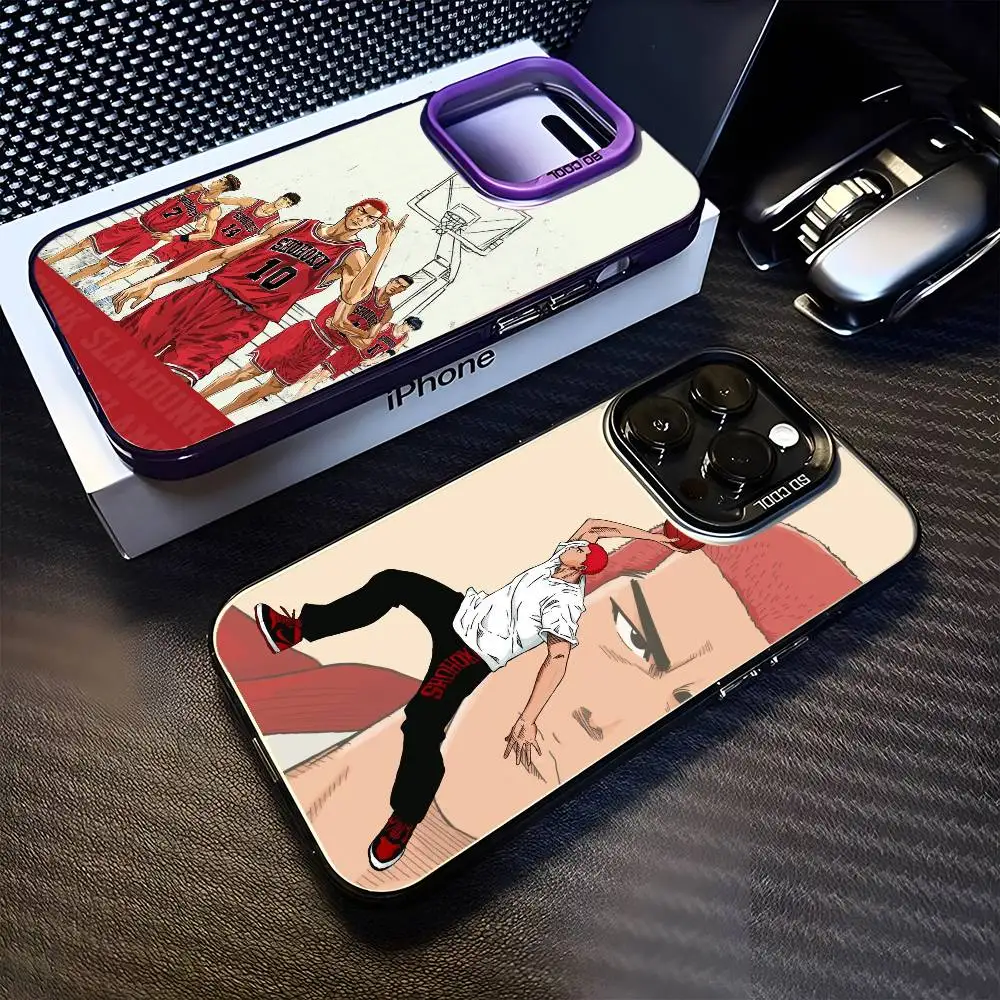 

Anime Cool S-Slam Dunk Phone Case For iPhone 16,15,14,13,12,11,Mini,Pro,MAX Purple Matte Shockproof Cover